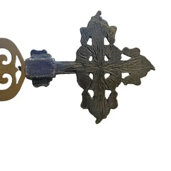 Vintage Bookmark Gold Toned Cross Faux Pearl Faux Diamonds Metal Filigree Base - Picture 15 of 15